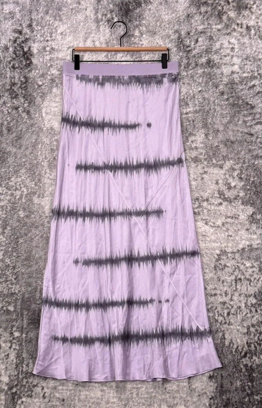 ATM Skirt Medium Womens Purple Tie Dye Silk Pullon A Line Midi Maxi